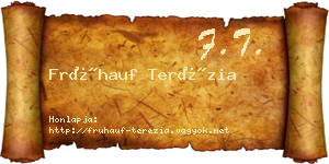 Frühauf Terézia névjegykártya